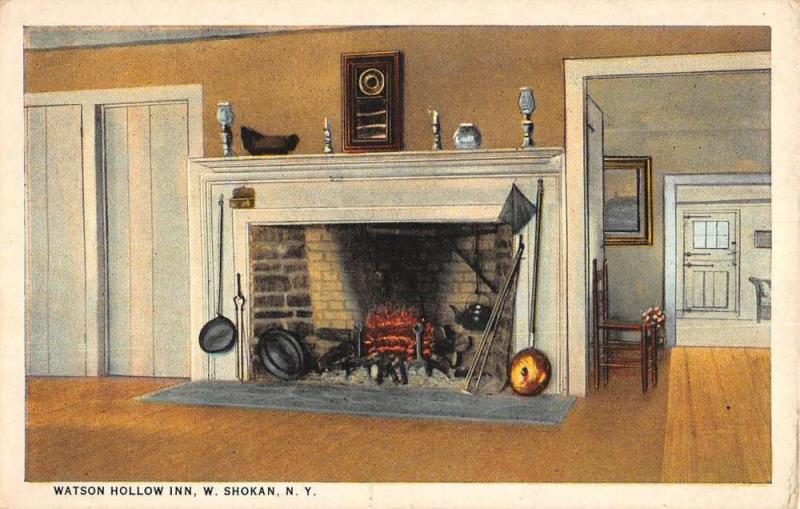 Shokan New York Watson Hollow Inn Interior Antique Postcard K61459