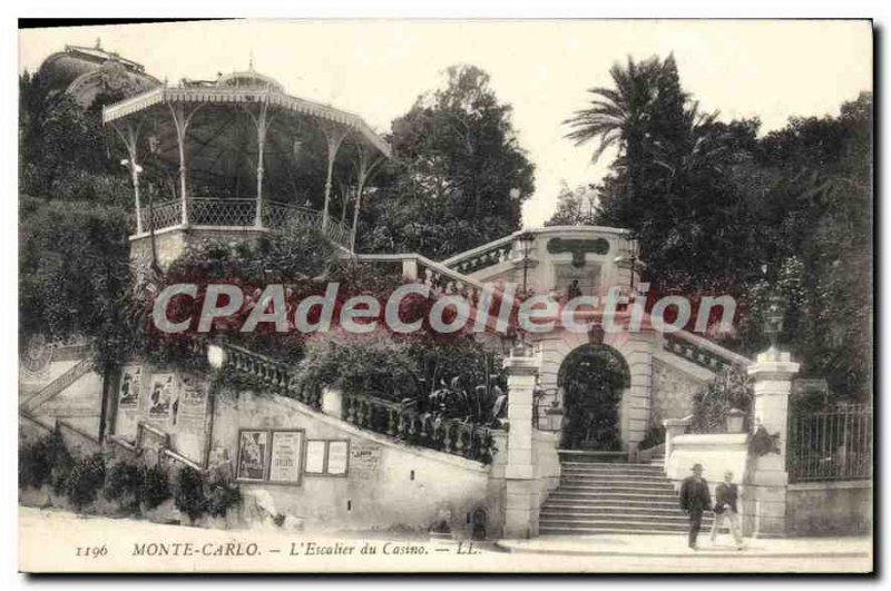 Old Postcard Monte Carlo Casino L'Escalier