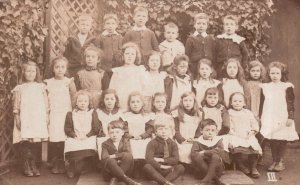 Group of Children Cute Little Boys & Girls Class Picture, RPPC, Vintage Postcard