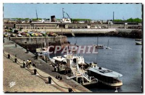 Postcard Old St Malo Privateer Cite View to the Harbor Station and pier celeb...