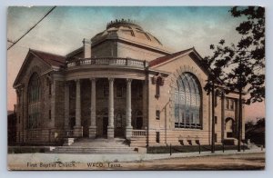 J86/ Waco Texas Postcard c1910 First Baptist Church Building  471