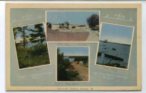 Multi View Callander Ontario Canada 1940s postcard