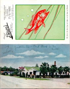 Florida Jacksonville Howard Biser's Seafood Restaurant Double Card