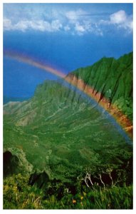 Kalalau Valley Island and Famous Rainbow of Kauai Hawaii Postcard