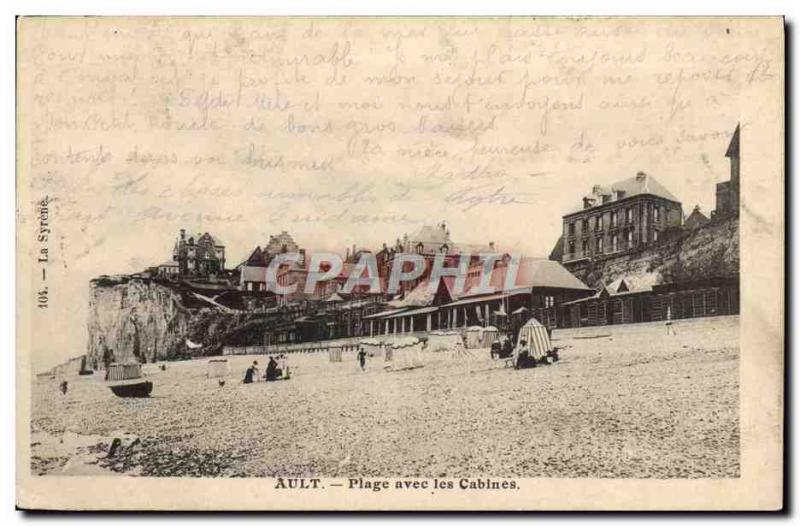 Old Postcard Ault With The Beach Cabins