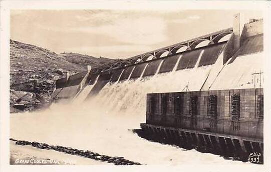 Washington Grand Coulee Dam 1942 Real Photo