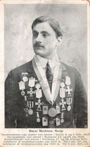 Oscar Mathisen Norway Speed Skater Athlete  Vintage Postcard AA72723