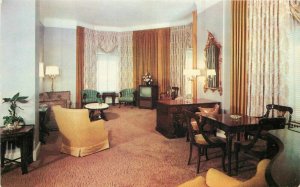 Chicago Illinois Congress Hotel Mid Century Furniture Postcard Dexter 11563