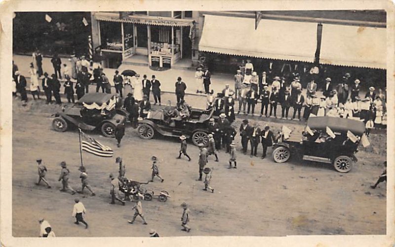 Unidentified Boy Scouts  Parade, real photo View Postcard Backing 