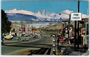 PINEDALE, Wyoming WY  PINE CREEK Street Scene  Backpacking Center 1960s Postcard