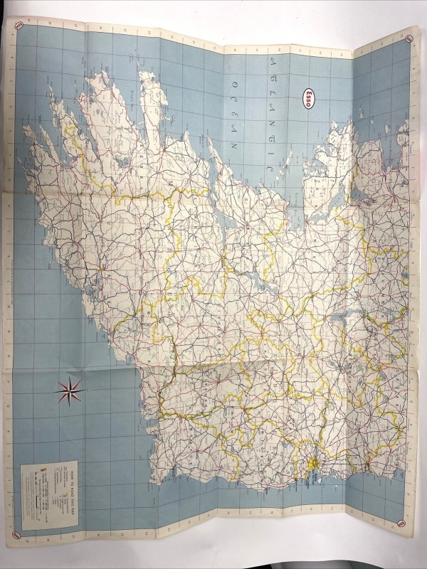 Esso Road Map Ireland Vintage 1959 Foldout Map