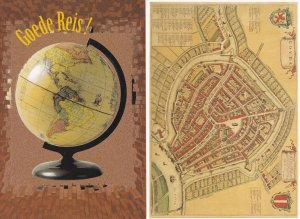 Gouda Cheese Antique Repro Map & Geography Globe 2 Postcard s