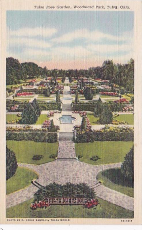 Oklahoma Tulsa Rose Garden Woodward Park Curteich