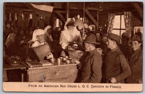 WWI c1918 Postcard American Red Cross L.O.C. Canteen In France Pouring Coffee