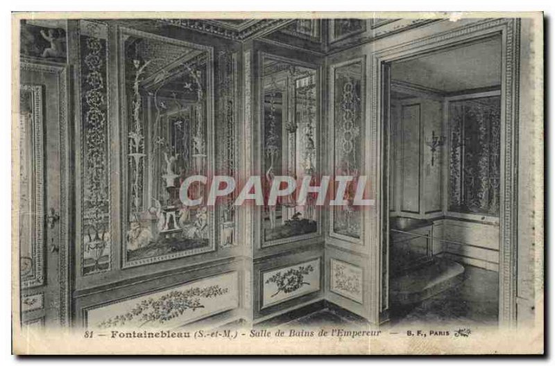 Old Postcard Fontainebleau S and M Bathroom Emperor