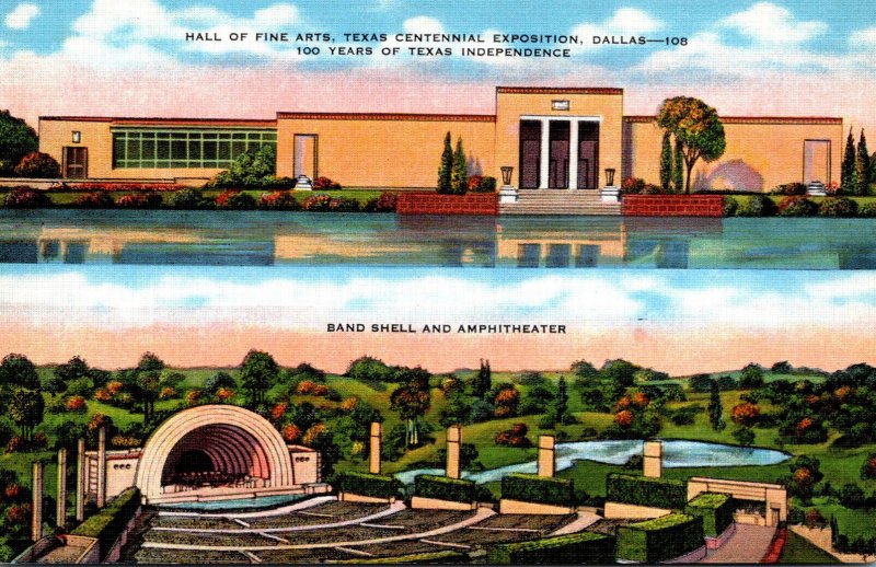 Texas Dallas Hall Of Science Band Shell and Amphitheatre Texas Centennial Exp...