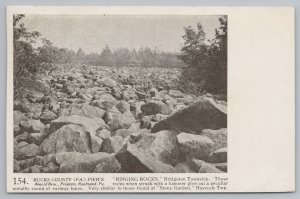 Bridgeton Township Bucks County Pennsylvania~Ringing Rocks~1909 B&W Postcard 