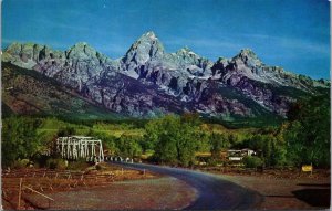 Vtg Wyoming WY Jackson Hole Scenic Mountain View 1950s Postcard