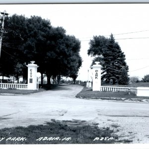 c1960s Adair, IA RPPC City Park Entrance Camp Shelter Real Photo Postcard A107