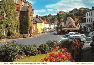 B87214 dunster high street showing yarn market castle somerset  uk