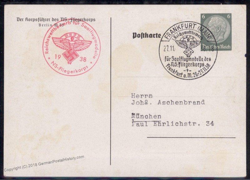 3rd Reich Reichswettbewerbe NSFK Model Competition Private PPC Propaganda  93377