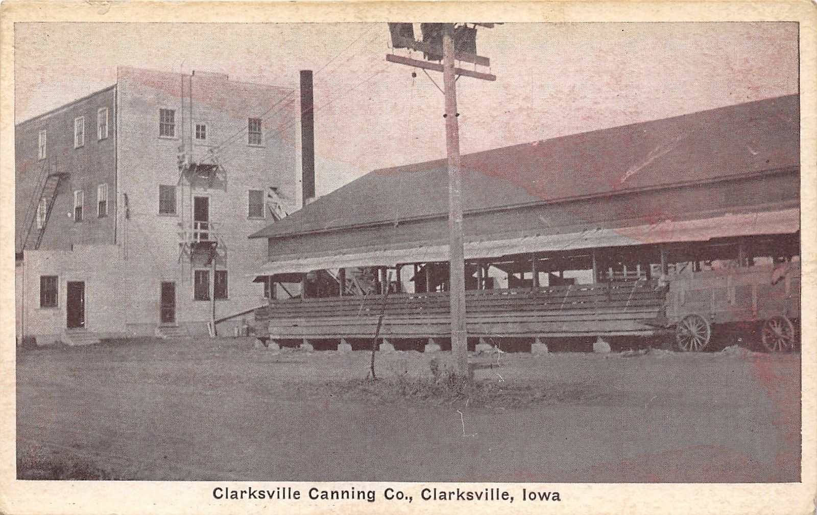 Clarksville IowaClarksville Canning CoWagon in Front1920s Postcard United States Iowa