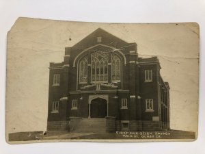 1910s First Christian Church Main Street Olney Illinois RPPC Postcard