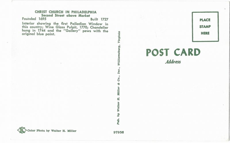 Christ Church Interior Philadelphia Founded 1695 Pennsylvania