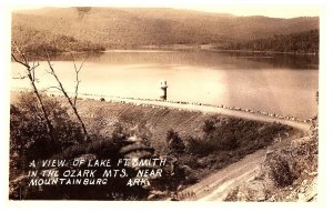 RPPC Postcard A View of the Lake Fort Smith in the Ozark Mountains Arkansas