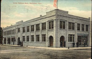 Manhattan KS Union National Bank c1910 Postcard