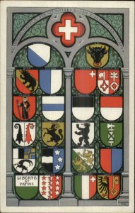 Lavater - Switzerland Canton Shields Coat of Arms c1910 Postcard