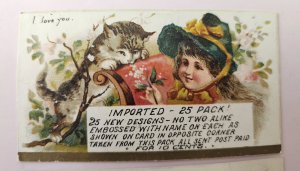 Set of 3 Victorian Embossed Calling Card Samples