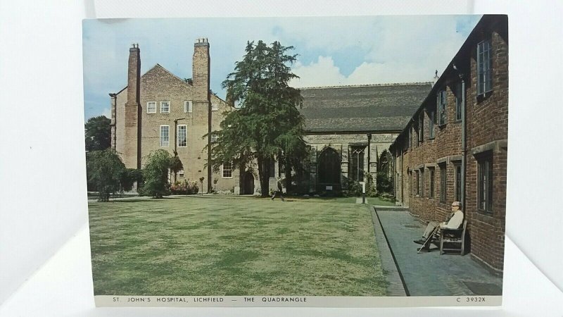 Vintage Postcard St Johns Hospital Lichfield The Quadrangle Retirement Homes 