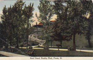 Illinois Peoria Band Stand Bradley Park 1910