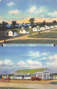 Burlington Vermont Champlain Park Cabins Multiview Antique Postcard K86580