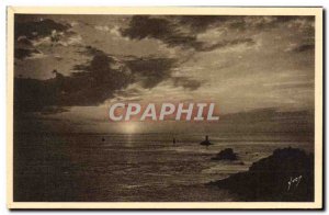 Old Postcard Pointe Du Raz De Sein Sunset on I & # 39lle Sein