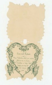 1880s-90s Victorian Valentine's Card Cherubs Cupid Butterflies Arrow Fab! 7L