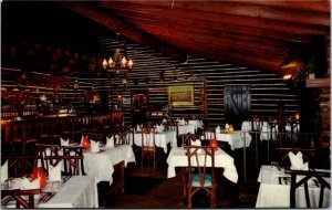 Postcard NJ Manahawkin Clayton's Log Cabin Cocktail Lounge Burned Down 1960s F11