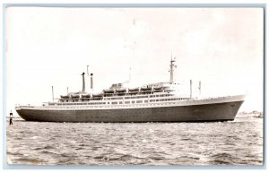 1960 DSS Rotterdam Flagship Holland America Line Ship Boat RPPC Photo Postcard 