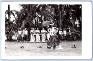 Honolulu HI Postcard RPPC Photo Hula Dancers Girls San Francisco CA 1940 Vintage