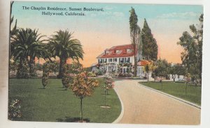 P2869 vintage postcard home of charlie chapman sunset blvd hollywood calif