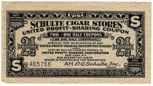 DOLLAR BOX - Schulte Cigar Store Coupon - tear at left