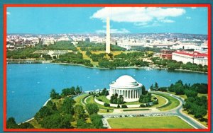 Postcard Aerial View Nation's Capital Architectural Building Washington DC