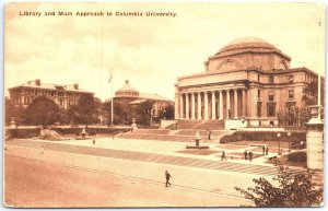 VINTAGE POSTCARD LIBRARY AND MAIN APPROACH TO COLUMBIA UNIVERSITY MAILED 1922