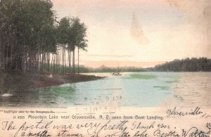 Vintage Postcard 1910 Mountain Lake From Boat Landing Near Gloversville New York