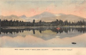 H80/ Boulder Colorado Postcard c1910 Red Rock Lake Trout Fishing  45