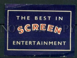 500572 Screen entertainment Vintage match label