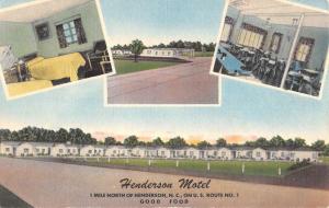 Henderson North Carolina Motel Multiview Antique Postcard K69568