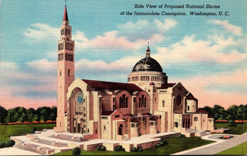 Washuington D C Side View Of Proposed National Shrine Of The Immaculate Conce...