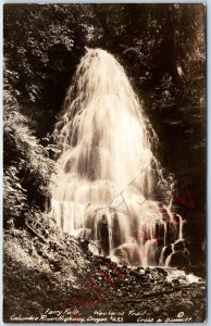 c1930s Corbett, OR RPPC Fairy Falls Wahkeena Trail Columbia River Highway A166